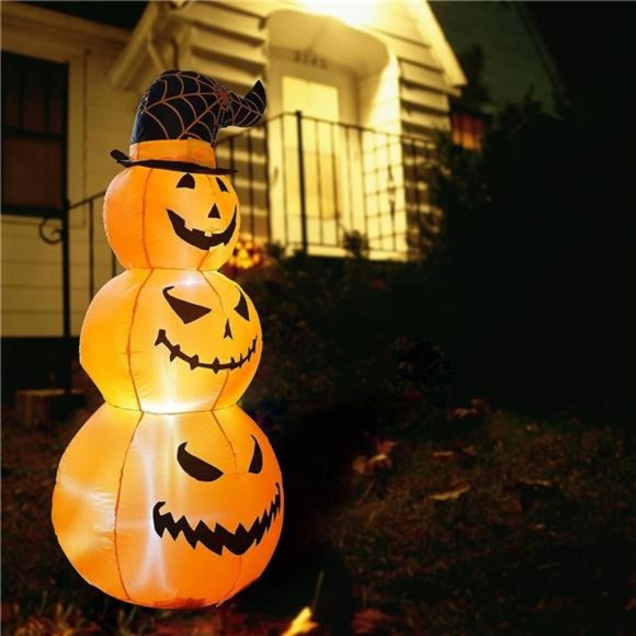 Joyfy 9 FT Halloween Inflatable Outdoor Decoration  5 FT Halloween Inflatables, Halloween Blow Up Yard Decorations with LED Lights